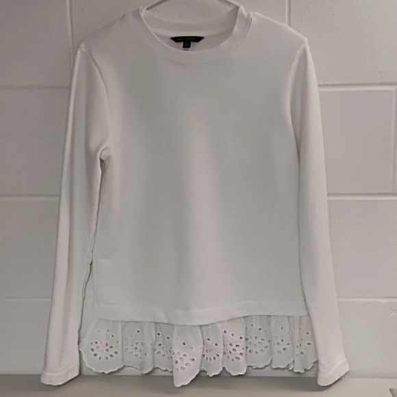 Banana Republic Soft Cotton, Baby French Terry Sweatshirt with Eyelet Trim - Picture 8 of 8
